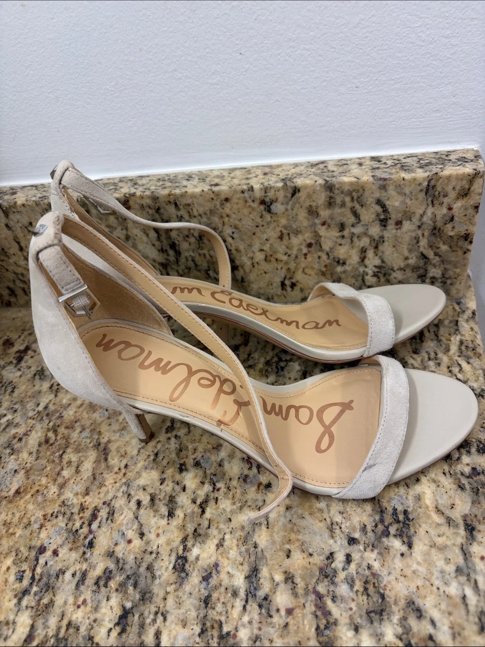 Sam Edelman Women’s Ankle-Strap Sandals in Light Beige size 7